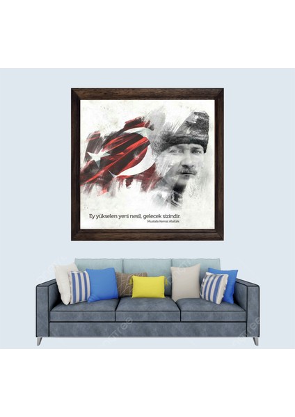 Mustafa Kemal Atatürk Çerçeveli Duvar Tablosu 20X30 cm