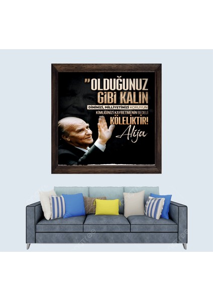 Aliya Izzetbegoviç Sözü Çerçeveli Duvar Tablosu 20X30 cm