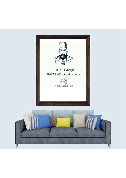 Osmanlı Padişahı 2. Abdülhamit Han Çerçeveli Duvar Tablosu 20X30 cm