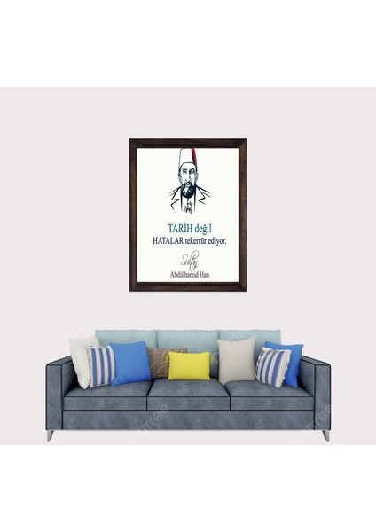 Osmanlı Padişahı 2. Abdülhamit Han Çerçeveli Duvar Tablosu 20X30 cm fiyatları