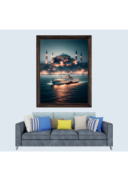 Boğaz ve Ayasofya Camisi Çerçeveli Duvar Tablosu 30X45 cm