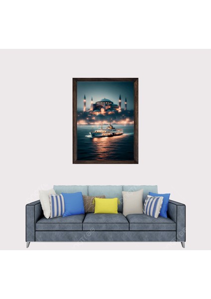 Boğaz ve Ayasofya Camisi Çerçeveli Duvar Tablosu 30X45 cm fiyatları