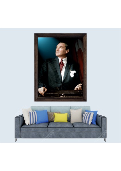 Atatürk Portresi Çerçeveli Duvar Tablosu 30X45 cm
