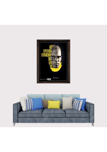 Malcom x Sözü Çerçeveli Duvar Tablosu 20X30 cm fiyatları