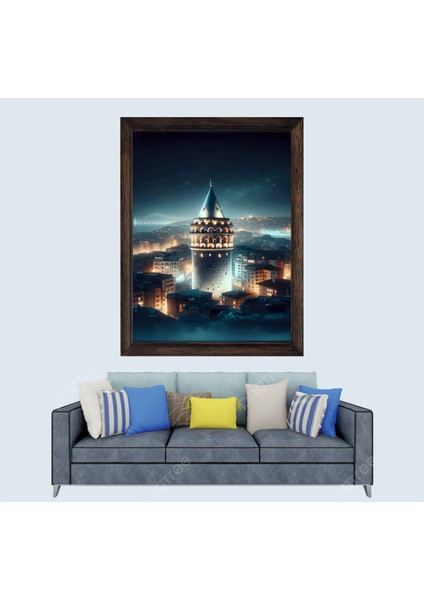Galata Kulesi Çerçeveli Duvar Tablosu 20X30 cm