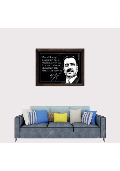 Muhsin Yazıcıoğlu Sözü Çerçeveli Duvar Tablosu 30X45 cm fiyatları