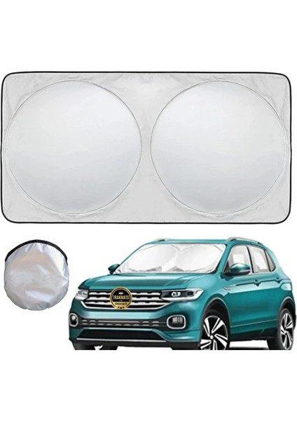 Bmw X3 E83 2003-2004-2005-2006-2007-2008-2009-2010 Katlanabilir Milfonlu Yuvarlak Oto Güneşlik, Uv Koruma, Kılıflı Ön Cam Perde, Üniversal Uyum