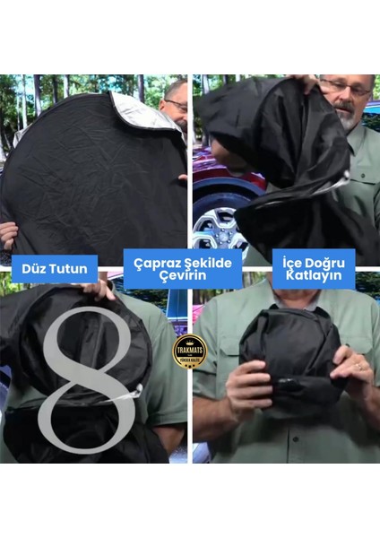 Skoda Scala 2019-2020-2021-2022-2023-2024-2025 Katlanabilir Milfonlu Yuvarlak Oto Güneşlik, Uv Koruma, Kılıflı Ön Cam Perde, Üniversal Uyum