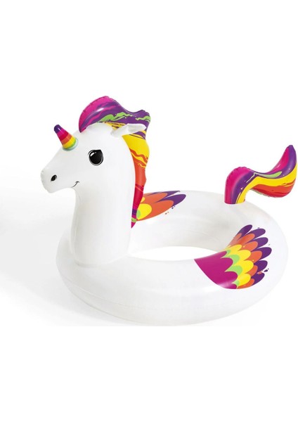 Yetişkinler Için Renkli Dev Boy Unicorn At Simit Şişme Havuz Simidi 119 cm indirimleri