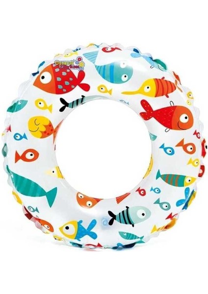 Renkli 51 cm Baskılı Simit, 3-6 Yaş, Eğlenceli ve Yumuşak Tasarım