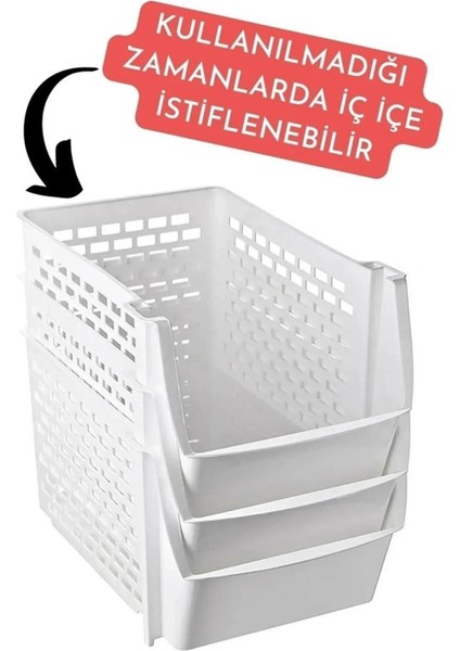 6'lı Çok Amaçlı Dolap Içi ve Buzdolabı Düzenleyici, Beyaz modelleri