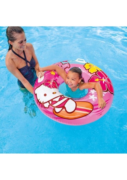 Pembe Hello Kitty Şişme Simit, Eğlenceli ve Yumuşak Tasarım, Çocuklar Için Ideal Oyuncak.