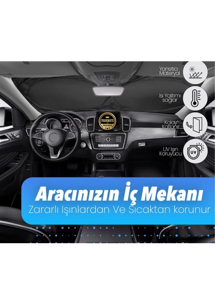 Volkswagen Bora 1999-2000-2001-2002-2003-2004-2005-2006 Katlanabilir Milfonlu Yuvarlak Oto Güneşlik, Uv Koruma, Kılıflı Ön Cam Perde, Üniversal Uyum