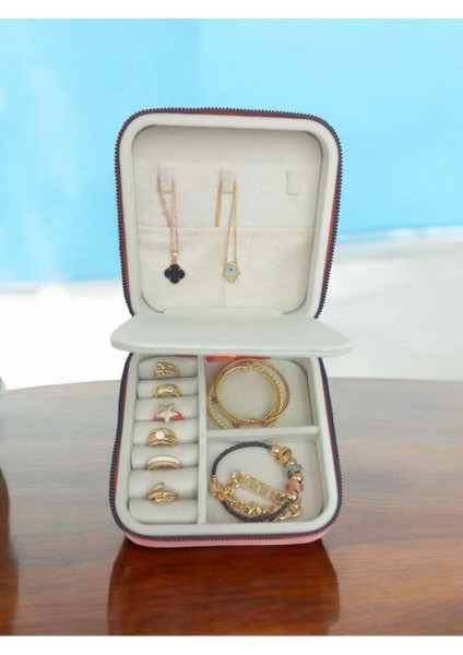 Orta Boy Takı Saklama Kutusu, Seyahat İçin Deri ve Ahşap Tasarım fiyatları