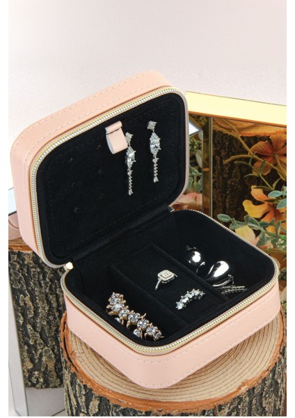 Çift Gözlü Seyahat Takı Kutusu, Somon, 11, 5X10X6 cm fiyatları