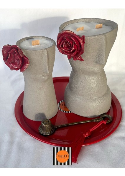 Gri Renkli Şık Mum Seti, Ev Dekorasyonu Için Ideal ve Sıcak Atmosfer Sağlar