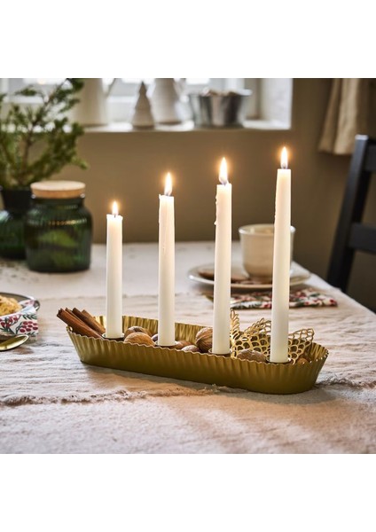 Şamdan Mumluk 34 cm Altın Renkli Çelik Dekoratif Parlak Tasarım modelleri