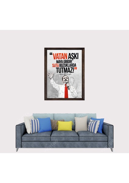 Muhsin Yazıcıoğlu Sözü Çerçeveli Duvar Tablosu 20X30 cm fiyatları