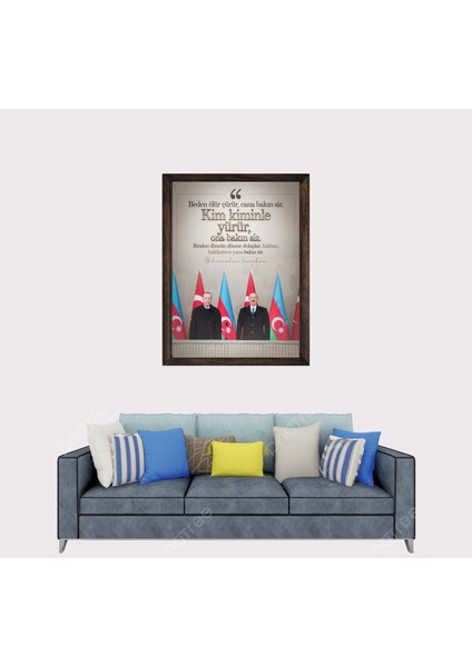 Cumhurbaşkanımız Recep Tayyip Erdoğan Sözü Çerçeveli Duvar Tablosu 20X30 cm fiyatları