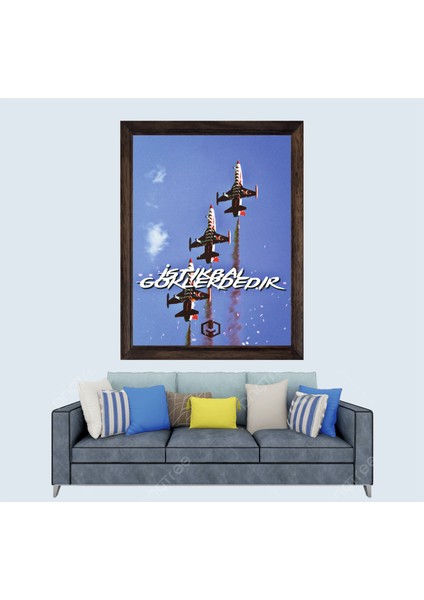 F16 Istikbal Göklerdedir Çerçeveli Duvar Tablosu 30X45 cm
