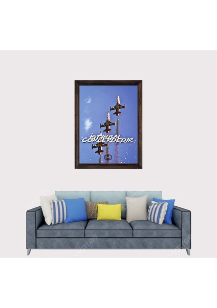 F16 Istikbal Göklerdedir Çerçeveli Duvar Tablosu 30X45 cm fiyatları