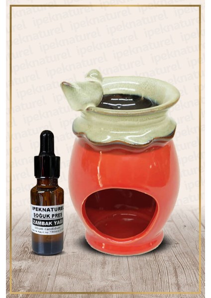 Kuş Sebili Temalı Seramik Buhurdanlık ve Zambak Yağı Seti, Şık ve Doğal Aromalı Ürün