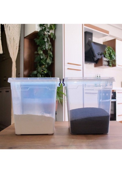 15L Şeffaf Plastik Dikey Kilitli Kapaklı Saklama Kabı, Derin ve Düzenli Depolama fiyatları