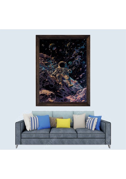 Astronot Çerçeveli Duvar Tablosu 20X30 cm
