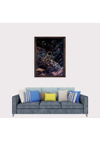 Astronot Çerçeveli Duvar Tablosu 20X30 cm fiyatları