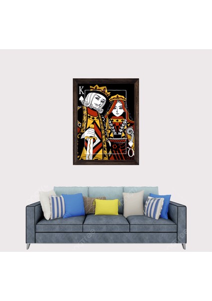 Pişti Karo Papaz Çerçeveli Duvar Tablosu 30X45 cm fiyatları