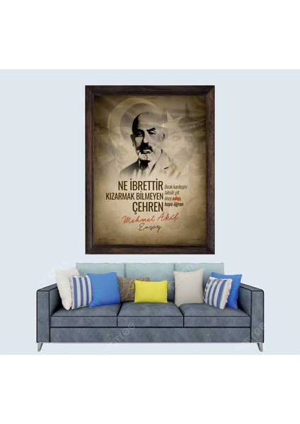 Mehmet Akif Ersoy Sözü Çerçeveli Duvar Tablosu 30X45 cm