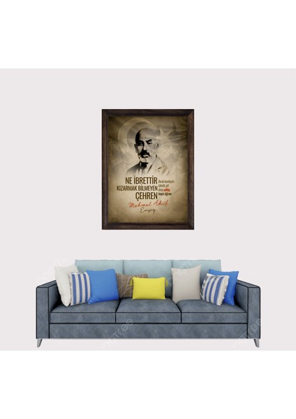 Mehmet Akif Ersoy Sözü Çerçeveli Duvar Tablosu 30X45 cm fiyatları