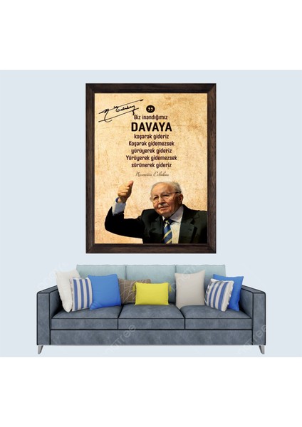Necmettin Erbakan Sözü Çerçeveli Duvar Tablosu 20X30 cm
