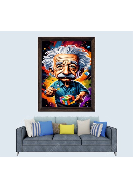 Albert Einstein Çerçeveli Duvar Tablosu 20X30 cm