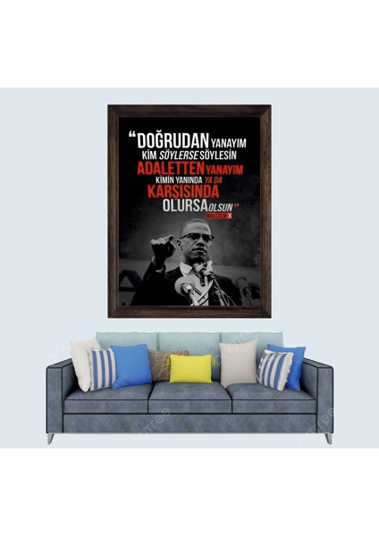Malcom x Sözü Çerçeveli Duvar Tablosu 30X45 cm