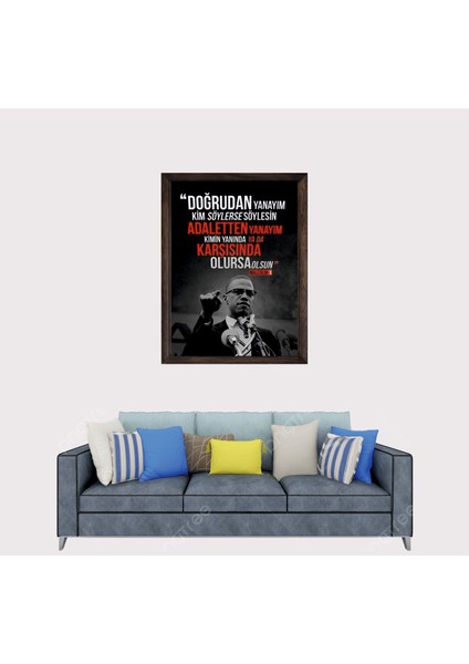 Malcom x Sözü Çerçeveli Duvar Tablosu 30X45 cm fiyatları