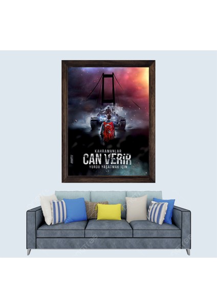 Vatan, Kahraman, Türkçü Çerçeveli Duvar Tablosu 30X45 cm