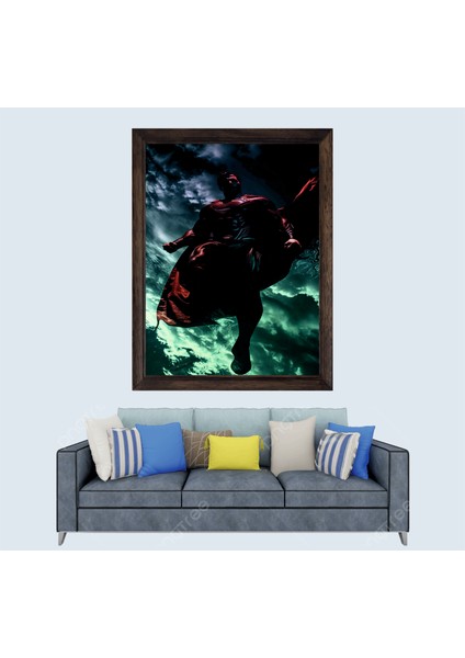 Süpermen Çerçeveli Duvar Tablosu 30X45 cm