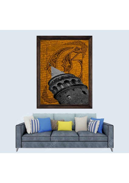 Galata Kulesi Çerçeveli Duvar Tablosu 20X30 cm