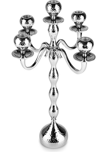 5'li Şamdan Seti, Gümüş Renk, 42X29 Cm, Şık ve Zarif Dekorasyon Ürünü fiyatları