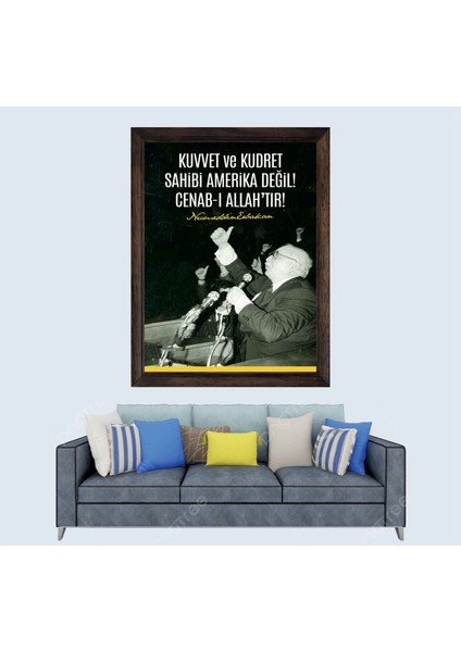 Necmettin Erbakan Sözü Çerçeveli Duvar Tablosu 20X30 cm