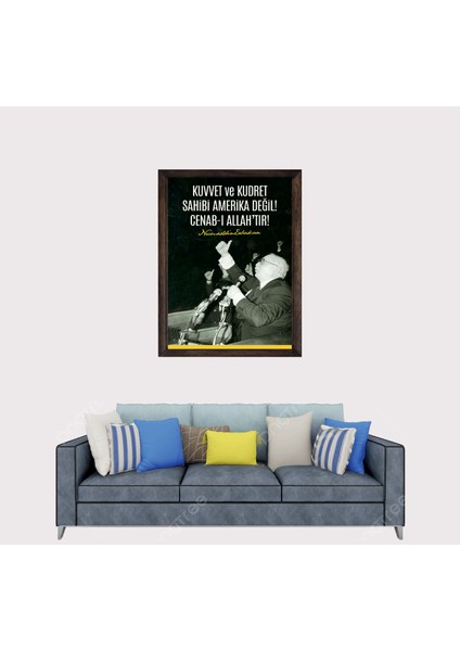 Necmettin Erbakan Sözü Çerçeveli Duvar Tablosu 20X30 cm fiyatları