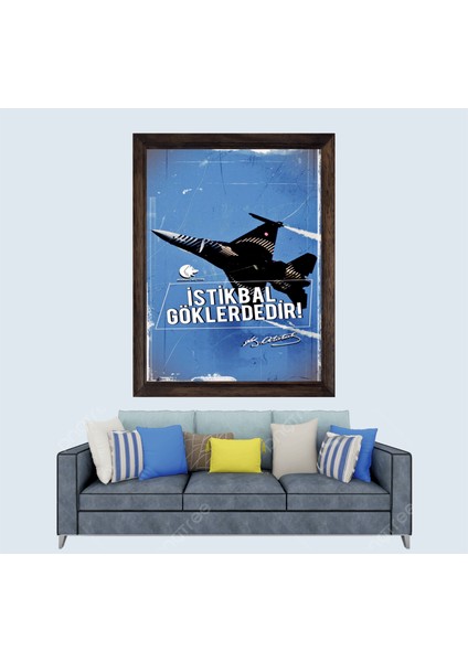 F16 Istikbal Göklerdedir Çerçeveli Duvar Tablosu 30X45 cm