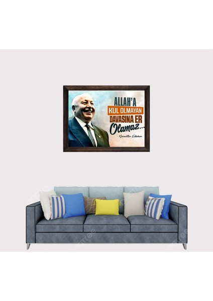 Necmettin Erbakan Hocamız Sözleri Çerçeveli Duvar Tablosu 20X30 cm fiyatları