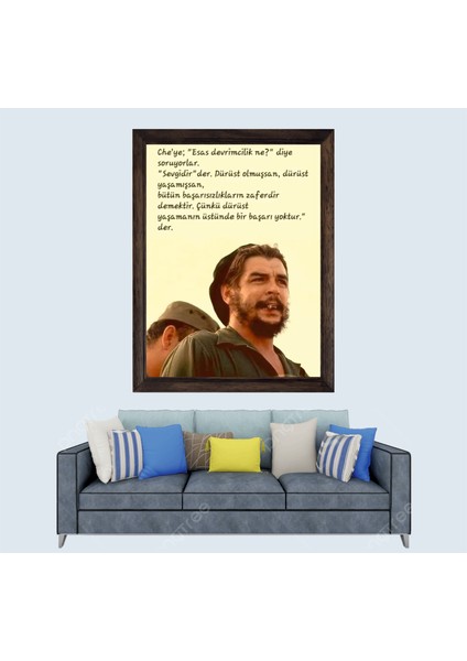Che Guevara Sözü Çerçeveli Duvar Tablosu 20X30 cm