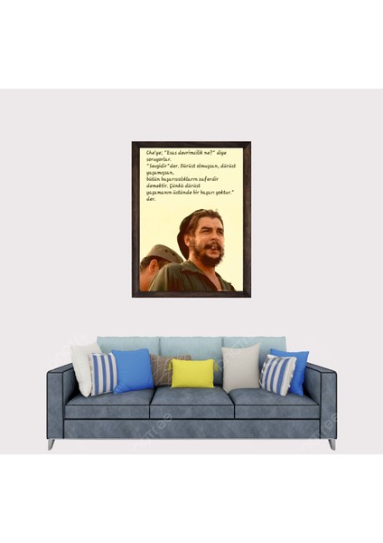 Che Guevara Sözü Çerçeveli Duvar Tablosu 20X30 cm fiyatları