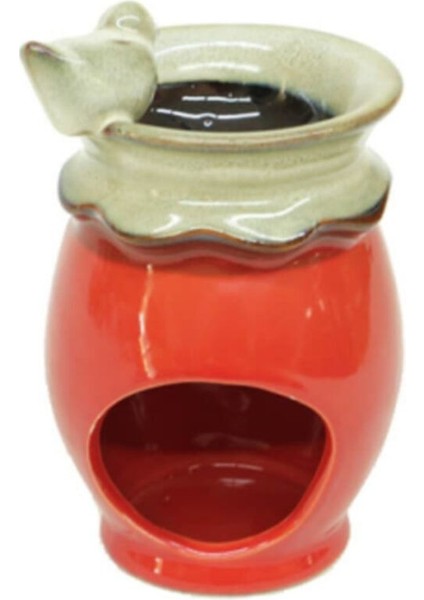 Kuş Temalı Seramik Buhurdanlık ve Sandal Yağı Seti, Kırmızı Renkli, Zarif Tasarım fiyatları