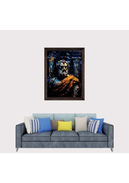 Yunan Filozofu Sokrates Çerçeveli Duvar Tablosu 30X45 cm fiyatları