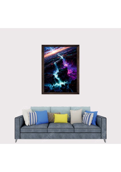 Soyutsal Şelale Manzarası Çerçeveli Duvar Tablosu 20X30 cm fiyatları