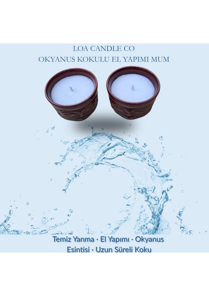 Loa Candle Co Okyanus Kokulu El Yapımı Soya Mum